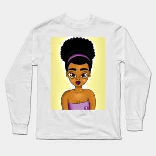 Brown skin girl, beautiful digital art illustrating Long Sleeve T-Shirt